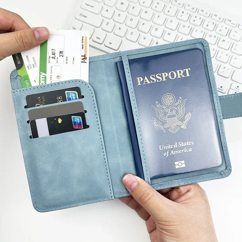 couverture de passeport à loquet d'avion unisexe, couverture de passeport de voyage, porte-carte d'identité, porte-carte de crédit, porte-passeport, accessoires de voyage