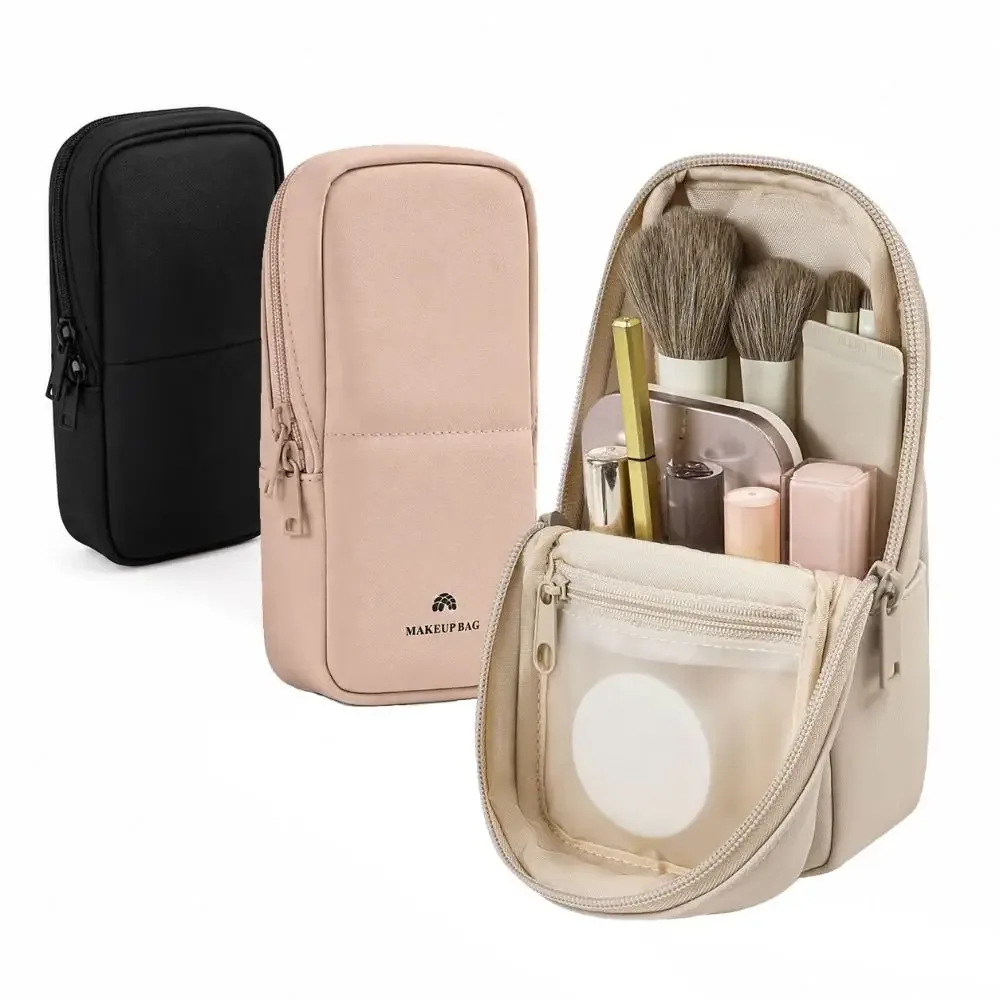 nouvelle trousse de maquillage de voyage à fermeture magnétique, grande capacité, en cuir pu, organiseur de cosmétiques, sangle de bagage, étui portable pour pinceaux de maquillage, voyage