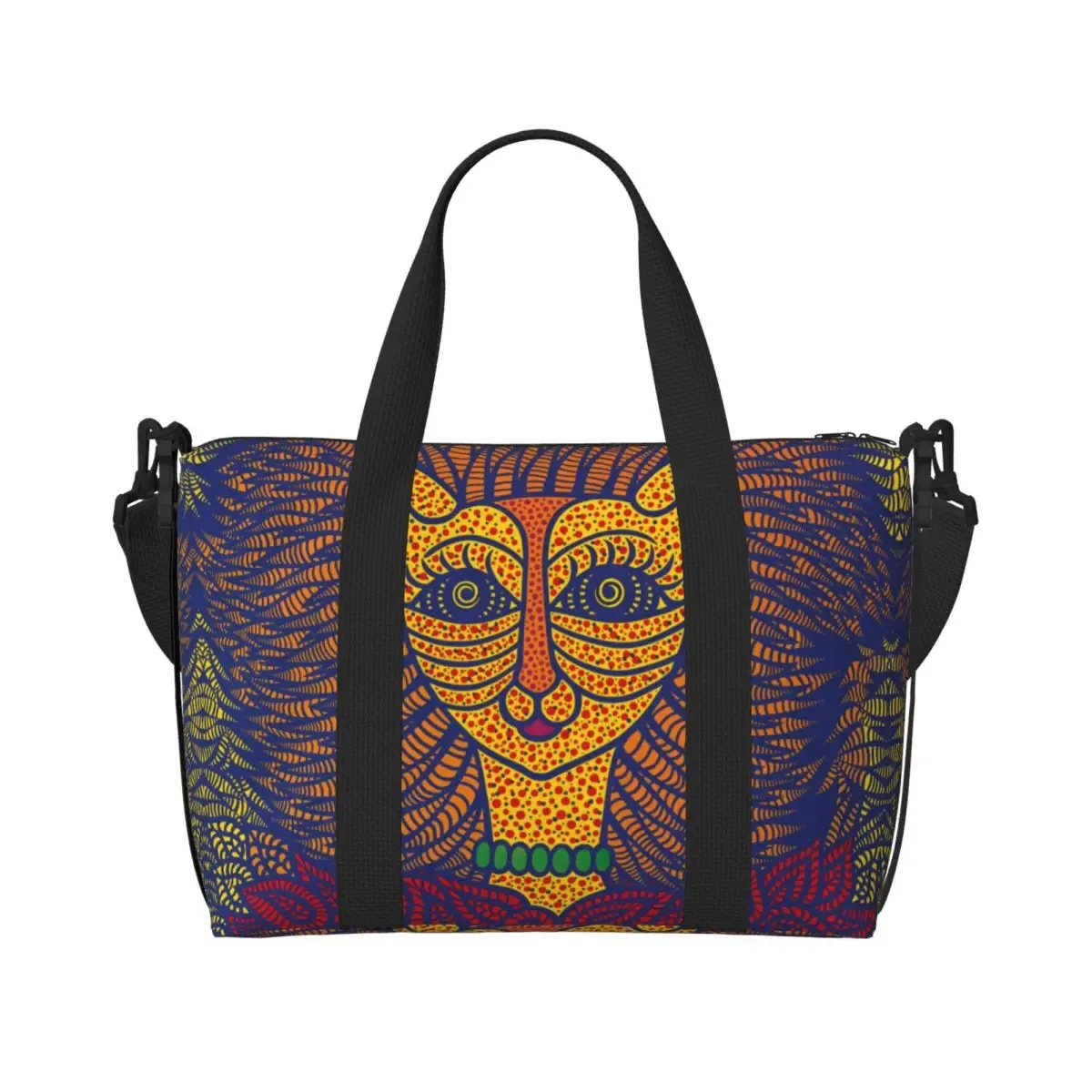 sac fourre-tout personnalisé yayoi kusama à pois pour femmes, sac de voyage à bandoulière de plage de gymnastique citrouille de grande capacité