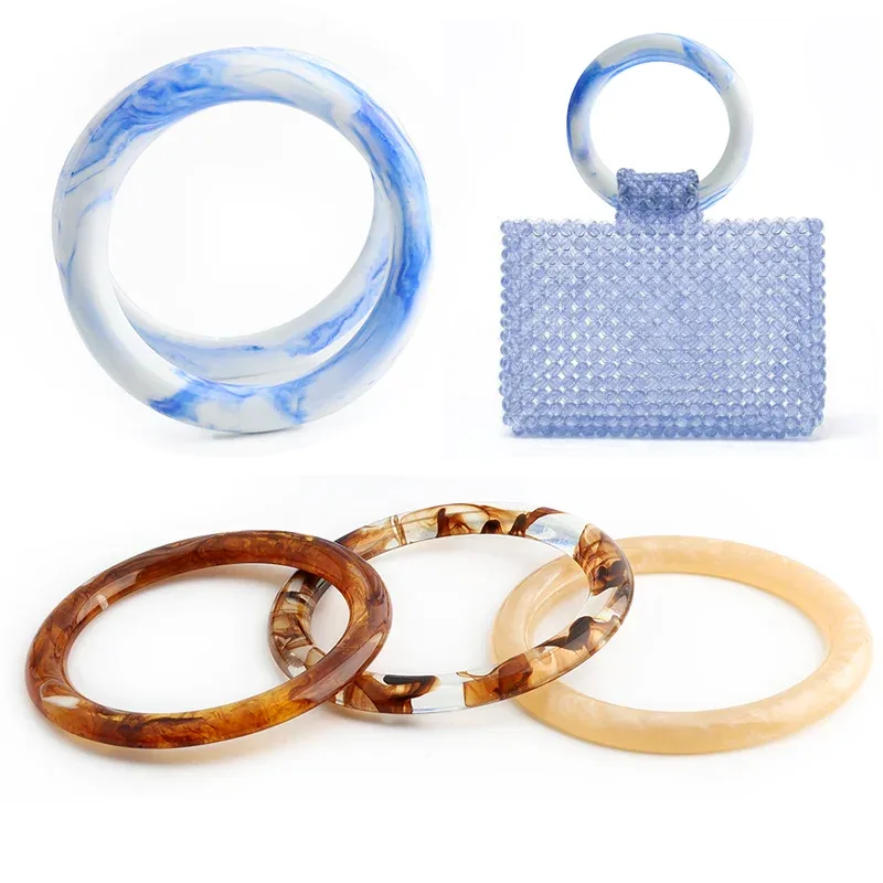 Sac avec poignée annulaire en résine remplaçable, sac à bandoulière, sac à bandoulière, poignée de cadre en forme de O, accessoires de poignée Ag DIY, 2/4/6 pièces