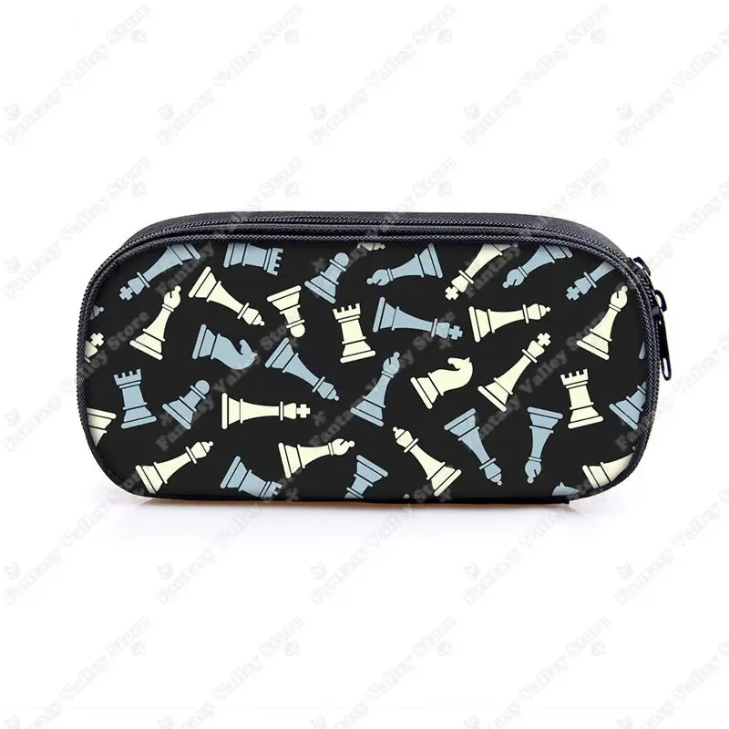 trousse à cosmétiques imprimée de jeu explorez ecs, sac à crayons explorez ecs, boîte à crayons checkmate, sac de papeterie, trousse de voyage, fournitures scolaires