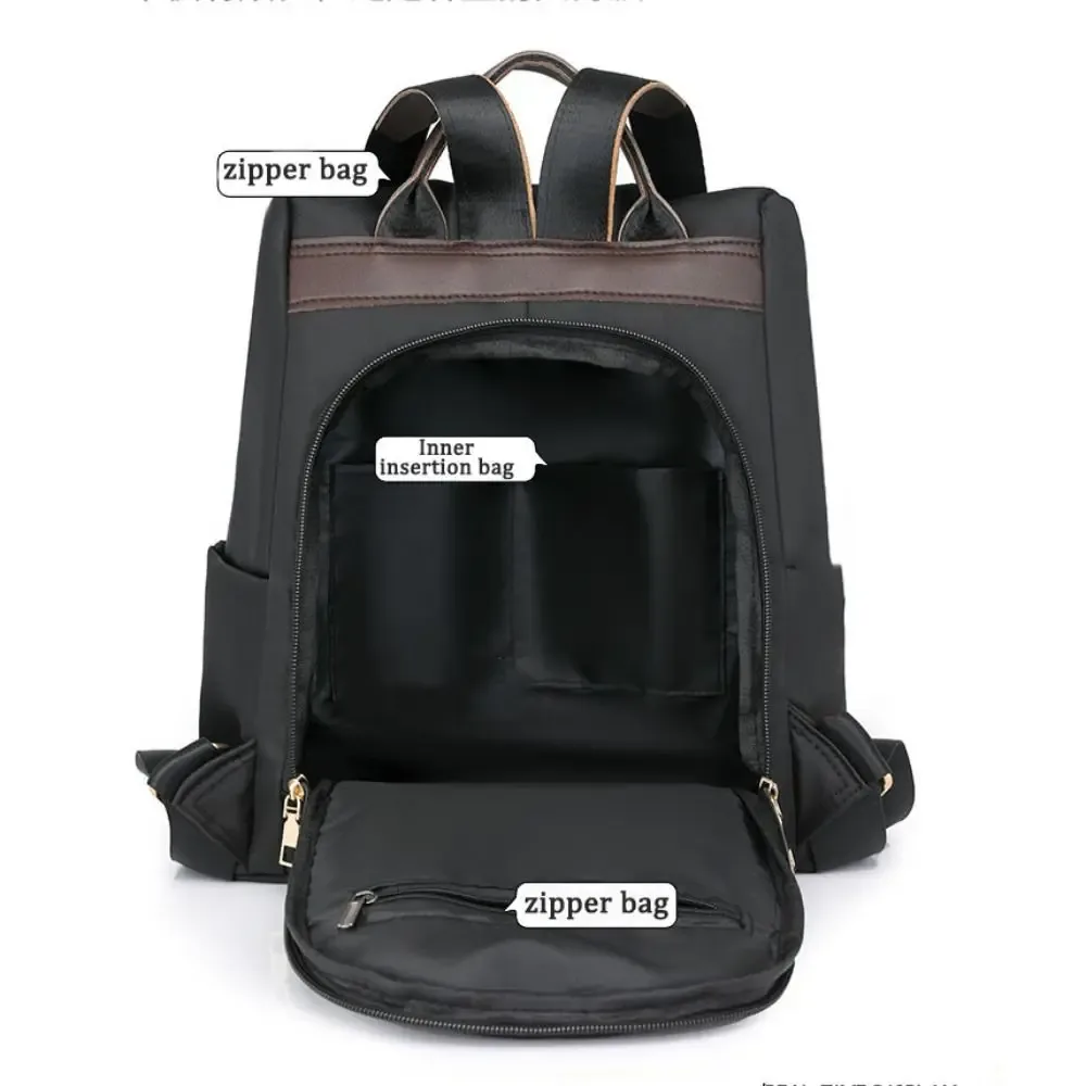 sac à dos classique en nylon de grande capacité pour hommes, sac d'école oxford de 15.6 pouces, étanche, plusieurs poches, sac à bandoulière de voyage