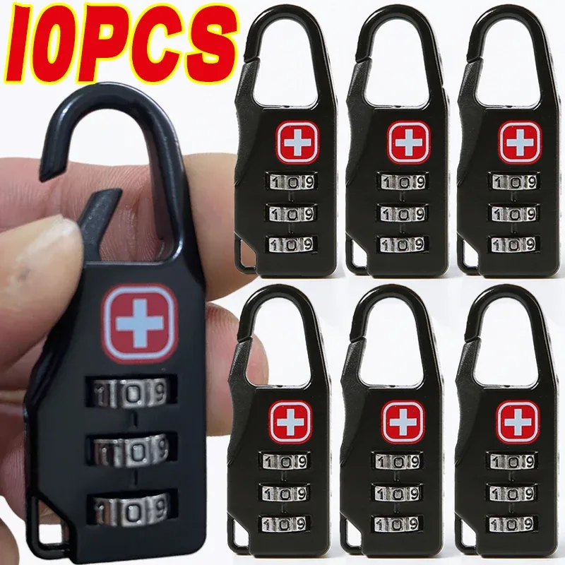 cadenas combiné serrure tsa alliage zinc sécurité douane chiffres rotatifs poignée crochette logo croix usage 