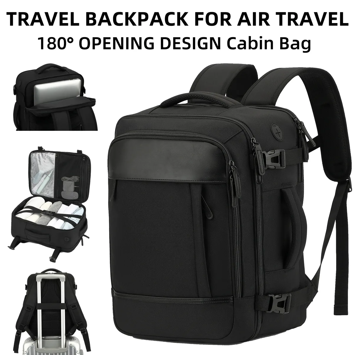 ryanair 40x30x20 sac de cabine à bagages, 40x30x20 sac hommes femmes 15.6 pouces pochette d'ordinateur sac à dos de voyage d'affaires, sac à dos d'école universitaire