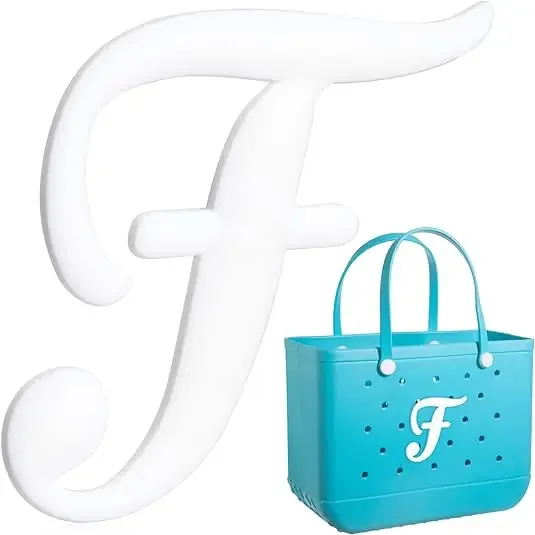 1pc lettre décorative pour sac à main, lettres de l'alphabet de couleur blanche accessoires de décoration lettres de l'alphabet 3d pour sac fourre-tout de plage