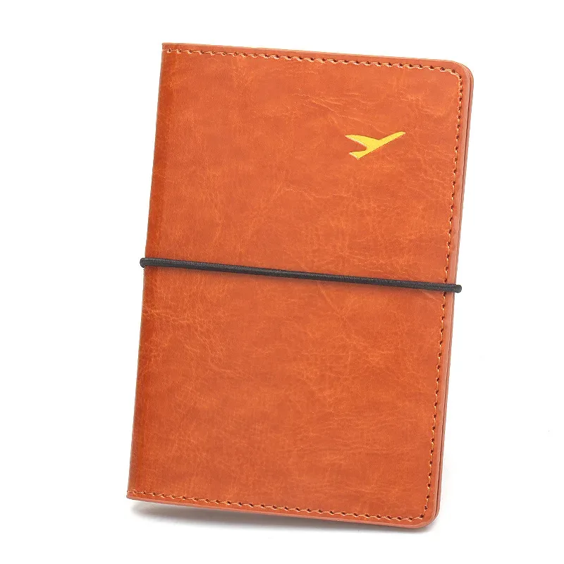housse de passeport en cuir pu ultra fine avec bande élastique, étui de passeport pour femmes et hommes, porte-billets, porte-cartes d'identité, porte-passeport en cuir