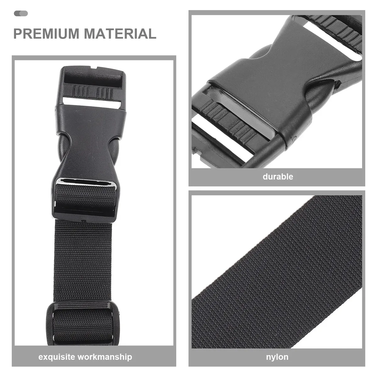 ceinture accessoires boucles rapides clips sangles nylon plastique noir organisation voyage sac dos remplacement travail