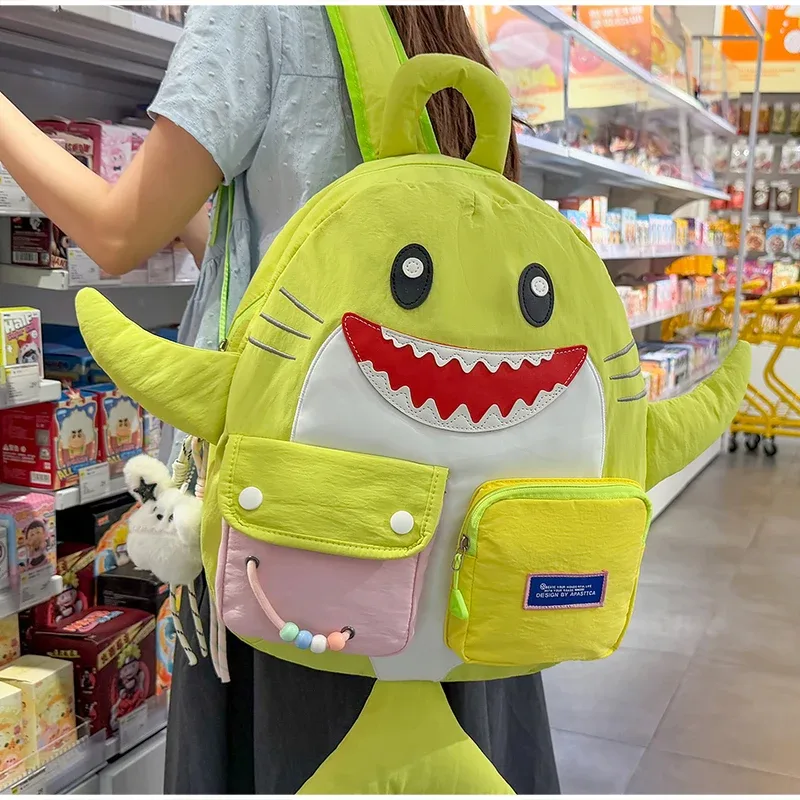 sac à dos fashion shark, grande capacité, sac à dos de voyage, sac d'école pour étudiants, sac à dos décontracté, sac multi-poches pour les trajets quotidiens, unisexe, sportif