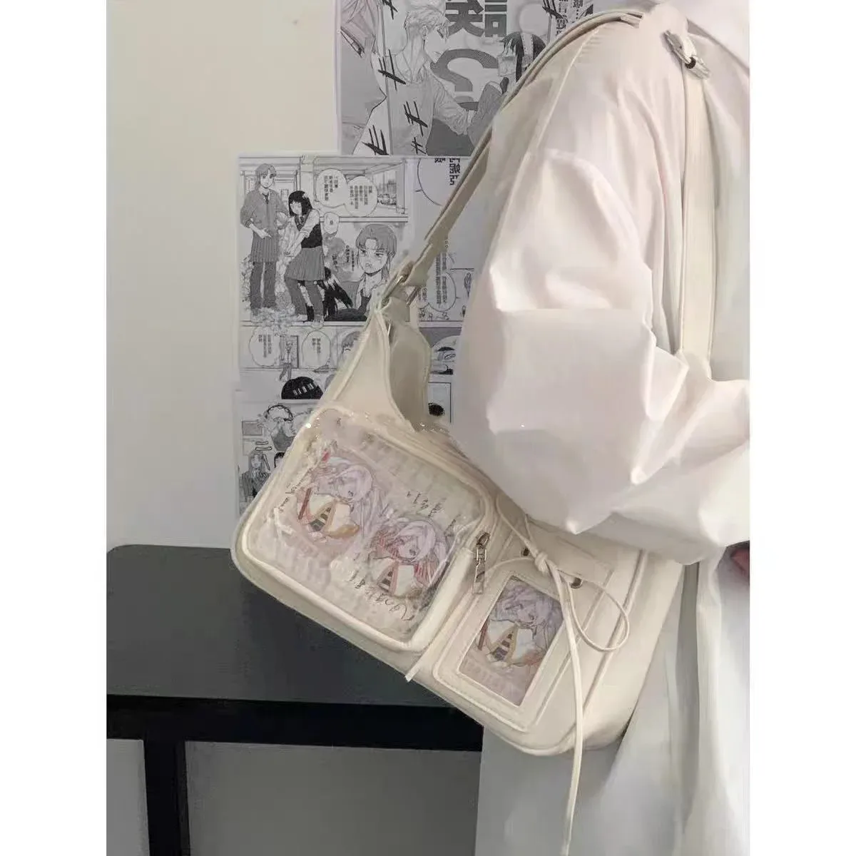 sacs ida transparents pour femmes, sacs à bandoulière japonais pour étudiantes, sacs à main de styliste pour femmes