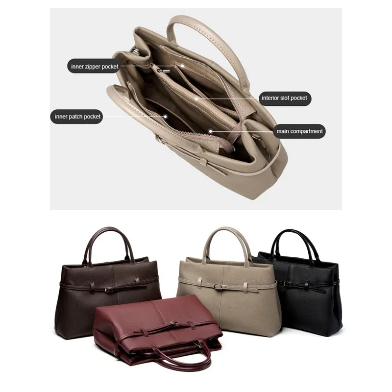 sacs pour femmes 2026 – sac fourre-tout d'épaule en cuir véritable grande capacité, inspiré des créateurs, idéal pour le bureau et les trajets quotidiens – sacs à main de luxe pour femmes