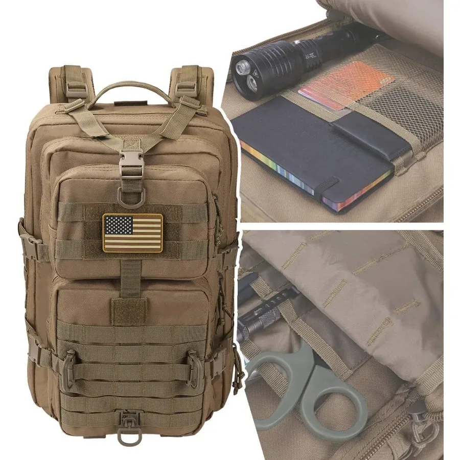 50l/30l sac à dos militaire d'assaut pour hommes, 3 jours bug out sac molle sac à dos pour camping sac à dos de sport en plein air sacs à dos