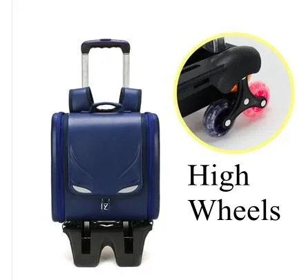 sac à dos d'école japonais sr à roulettes en pu pour enfant, chariot, orth4wd