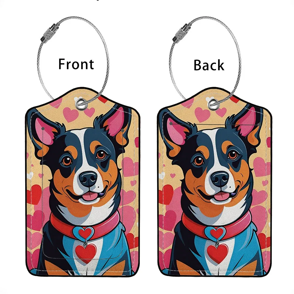 offre spéciale animaux mignons en cuir étiquette de bagage d'affaires étiquette d'adresse de valise étiquette de valise d'embarquement étiquette nom id adresse clip
