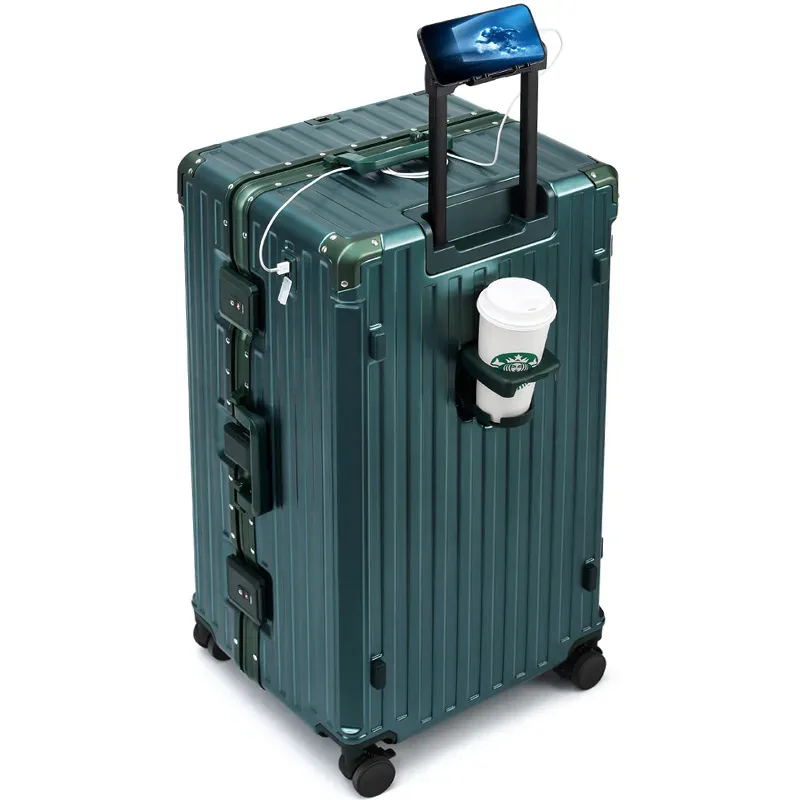 valise à roulettes de grande capacité 30/32 pouces, cadre en aluminium épaissi, valise de voyage, valise cabine 20 pouces, serrure tsa