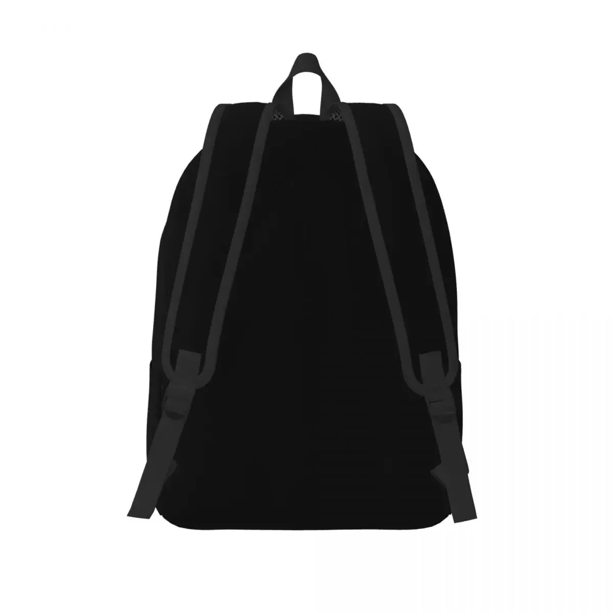 sac dos toile polyester noir compartiment intérieur poche avant latérale bandoulière réglable ordinateur portable école plein air
