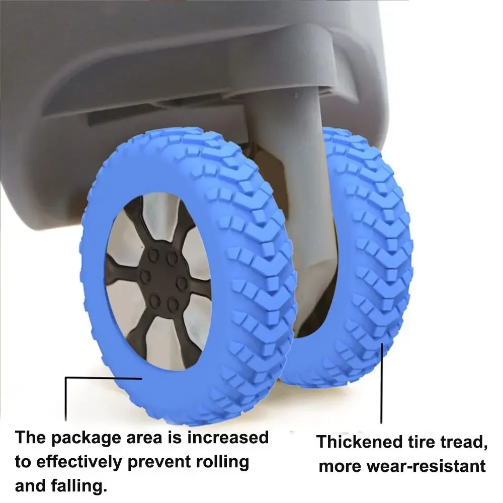 8 housses de protection épaisses pour roues de bagages, douces et silencieuses, adaptées aux accessoires tels que les chariots à main, les boîtes et les tabourets