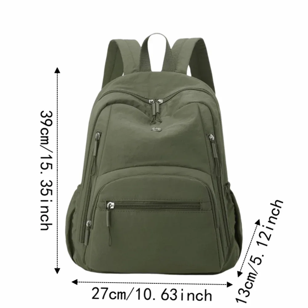 sac à dos décontracté en nylon grande capacité, léger et durable, pour l'école, les voyages, couleur unie, imperméable, pour ordinateur portable, idéal pour la gym
