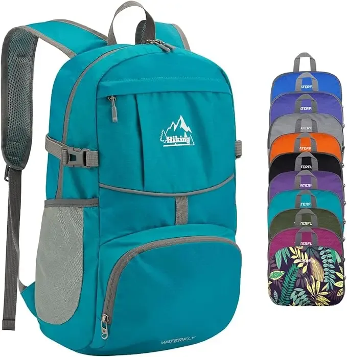 waterfly sac à dos pliable pour randonnée : 25 l, ultra léger, pliable, imperméable, pour voyage en plein air, pour femme et homme