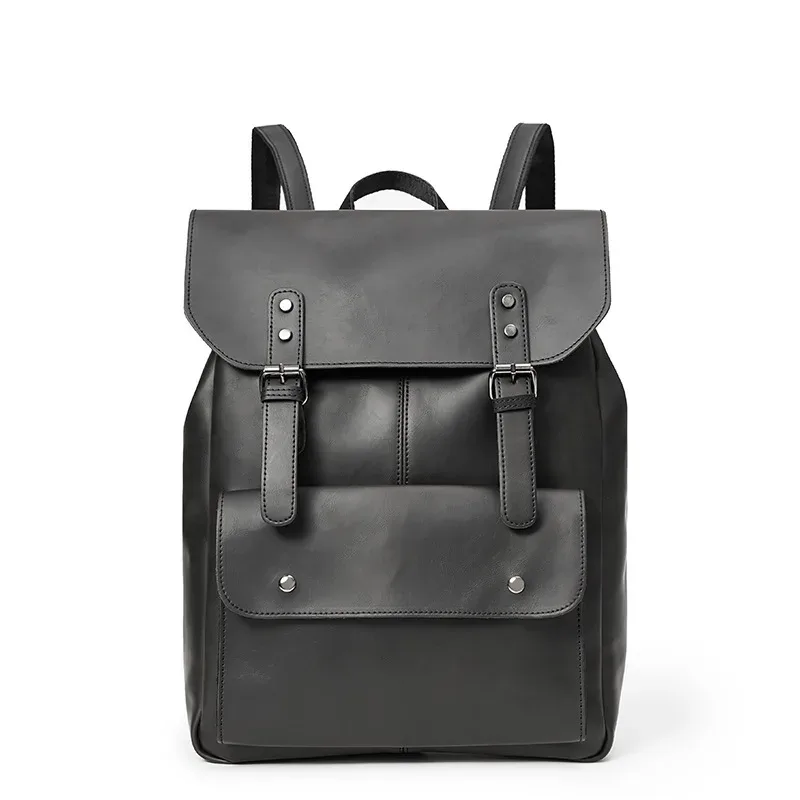 sac à dos en cuir vintage pour hommes, sac à livres, sac pour ordinateur portable de 14 pouces, imperméable, utilitaire, grande capacité, sac à dos pour la randonnée, le travail et les affaires.