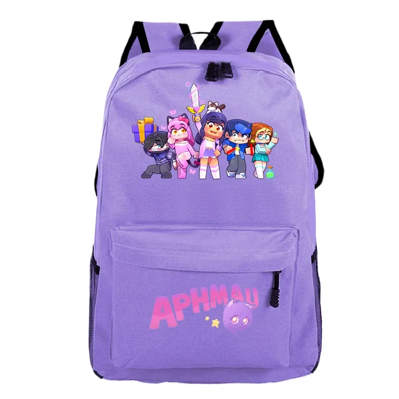 aphmau imprimer sacs à dos mode étudiants sacs d'école adolescent pochette d'ordinateur filles garçons dessin animé bookbag grande capacité voyage sac à dos