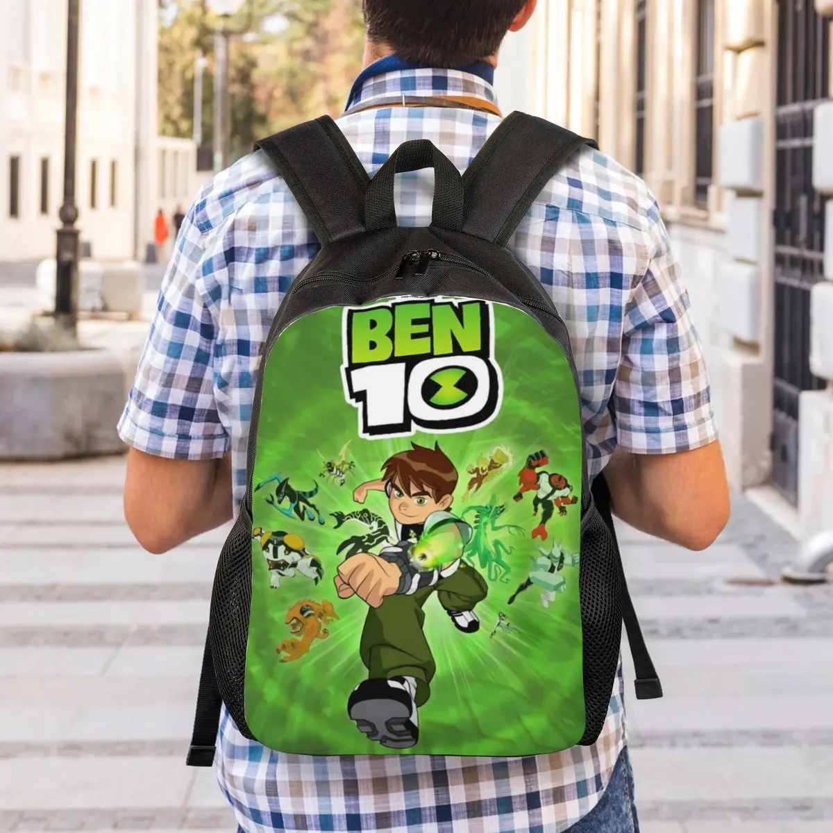 sac à dos grande capacité ben 10, motif dessin animé, pour la rentrée scolaire, sac à dos étudiant ben 10