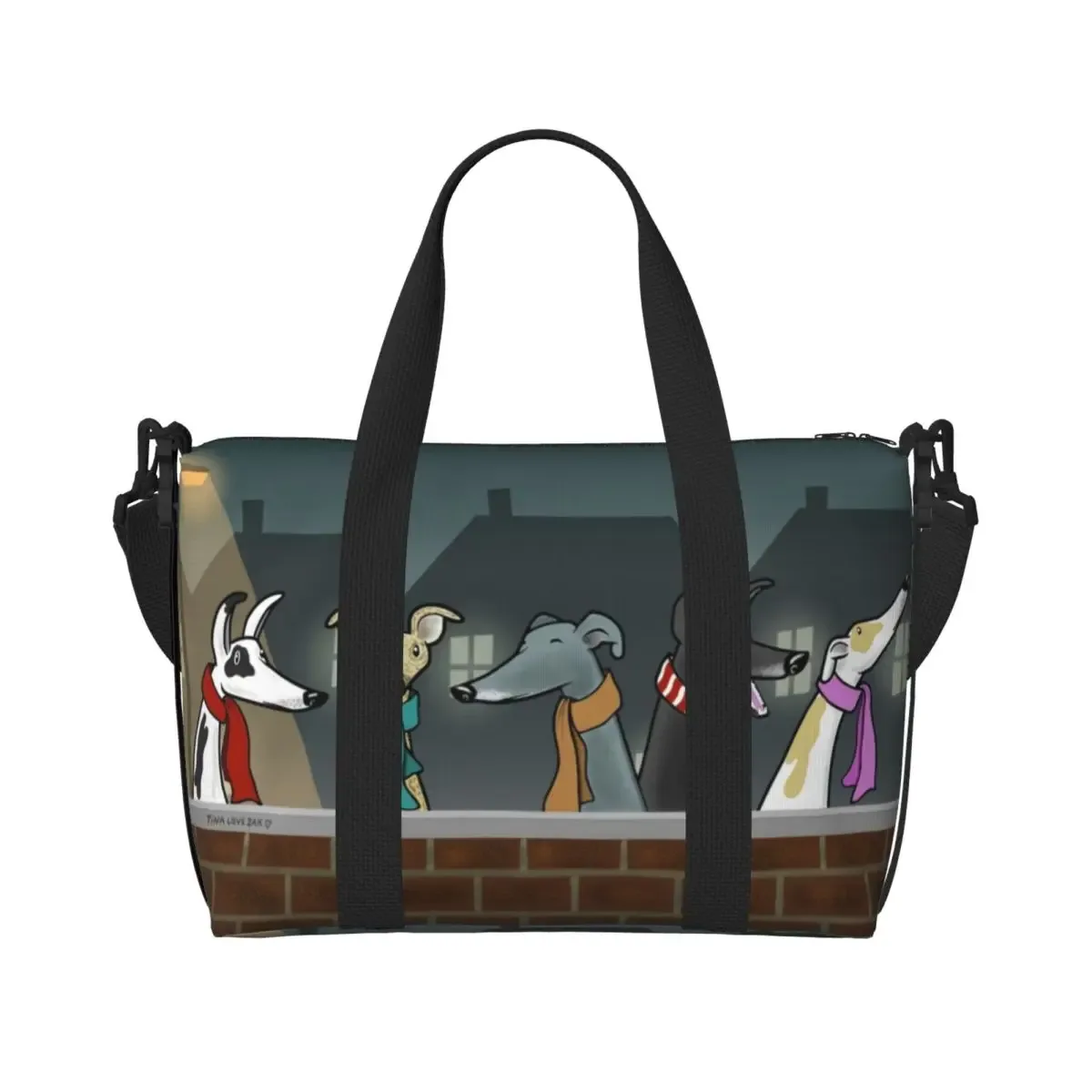 sac fourre-tout personnalisé whippet peeping pour femme, grande capacité, lévrier lévrier, sac de voyage pour chien, salle de sport, plage
