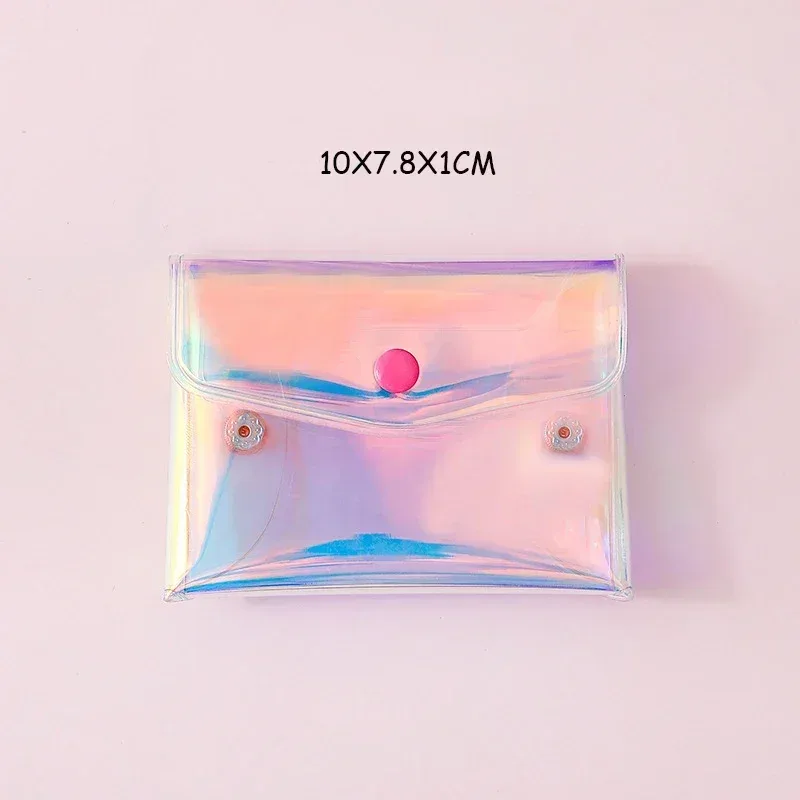 sac à cosmétiques transparent laser pour femmes, bricolage, crayon de maquillage transparent, organisateur de rangement, trousse de toilette de voyage, étui mignon, pochette à main