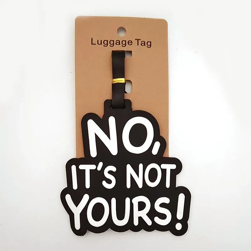 étiquette bagage silicone cuir dessin animé jaune bleu bande dessinée voyage identification valise nom adresse numéro téléphone