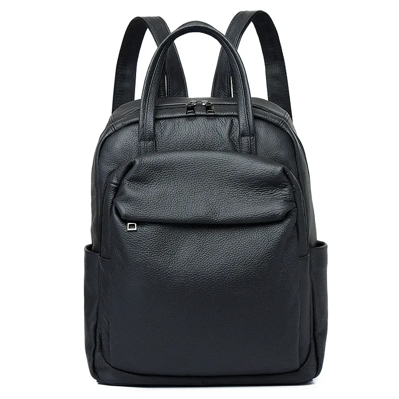 sac à dos en cuir véritable, adapté aux femmes et aux hommes, multifonctionnel et de grande capacité, peut être placé sur une valise cadeau