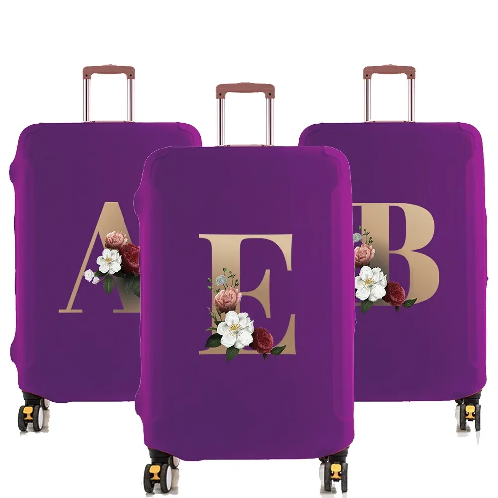 juste de protection élastique pour bagages, housses anti-poussière, motif lettre dorée, valise trolley, sac de voyage, 18-32