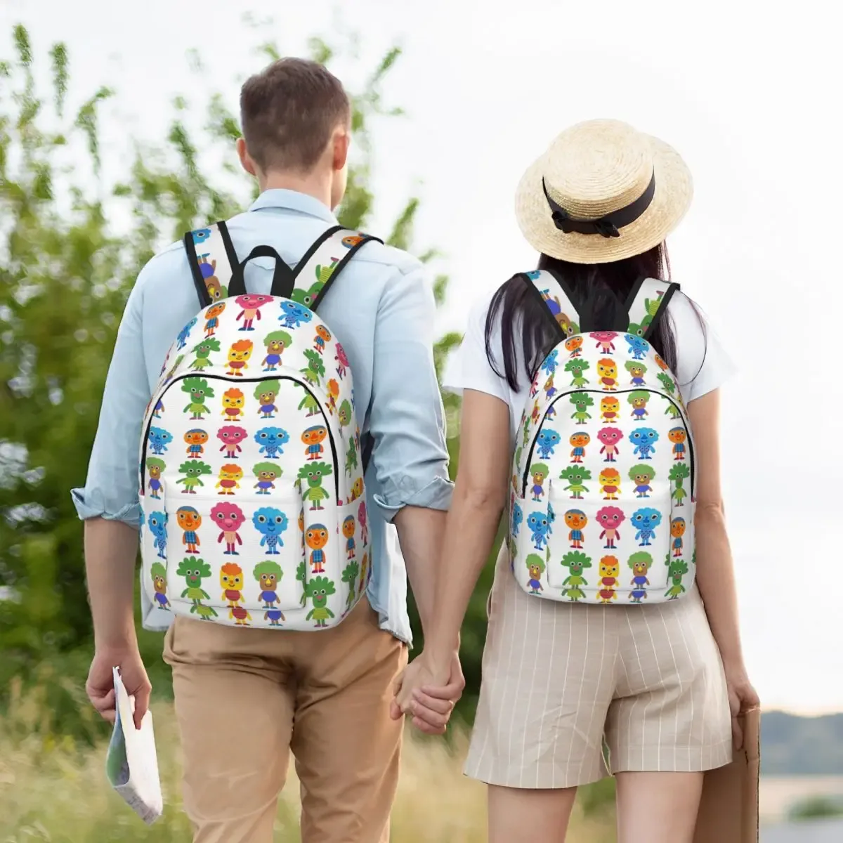 nrellux & pals-sac à dos en toile avec poche pour homme et femme, micro sac à dos super simple et cool, sacs de voyage pour pépinière, sac à dos pour chansons, sac à dos universitaire