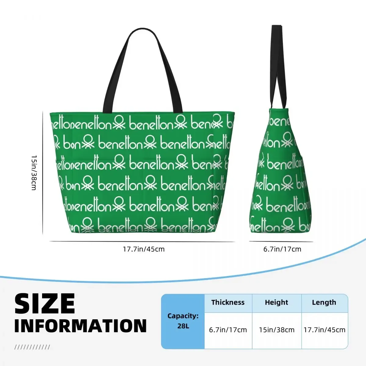 sac fourre-tout de plage united colors of benetton, sac de sport, de yoga, grand sac fourre-tout pour femmes, sac de voyage, sac de fitness