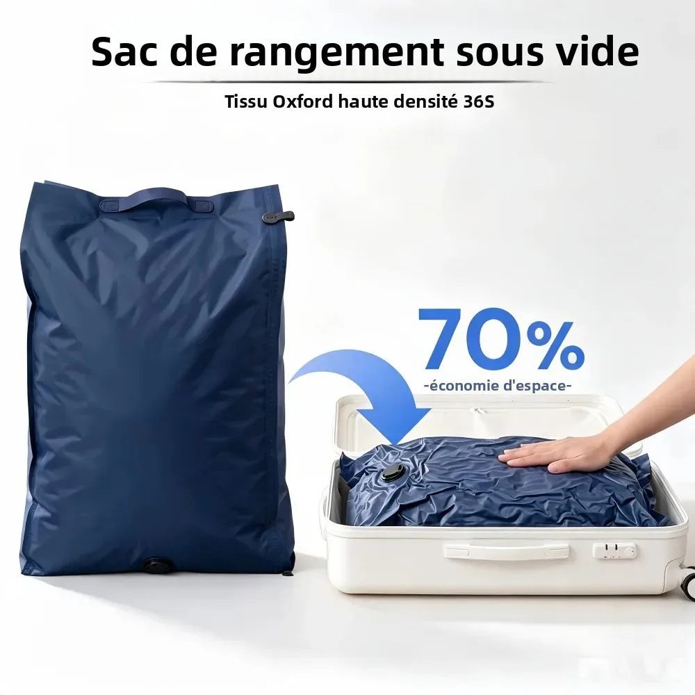 sacs de compression réutilisables pour voyage, sacs de rangement sous vide pour vêtements et valises, sacs gain de place pour les essentiels de voyage et de déménagement
