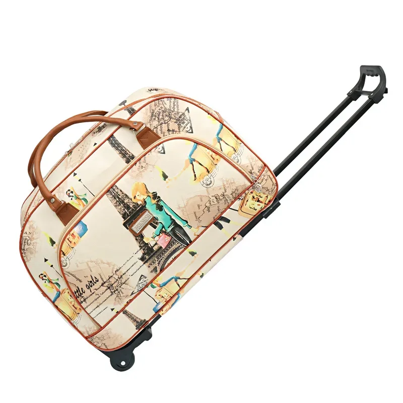 valise de voyage de grande capacité pour femmes, sacs à roulettes, oxford, bagages roulants étanche, sac de voyage avec roulettes