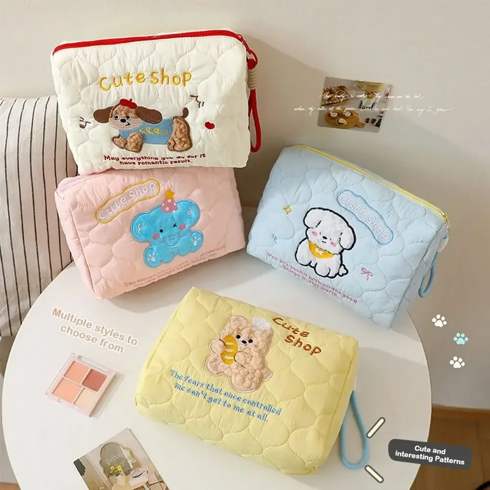 nouveau sac de maquillage de grande capacité, sac de rangement portable pour chien de dessin animé mignon, sac à cosmétiques multifonctionnel, pochette de rangement de voyage pour femmes