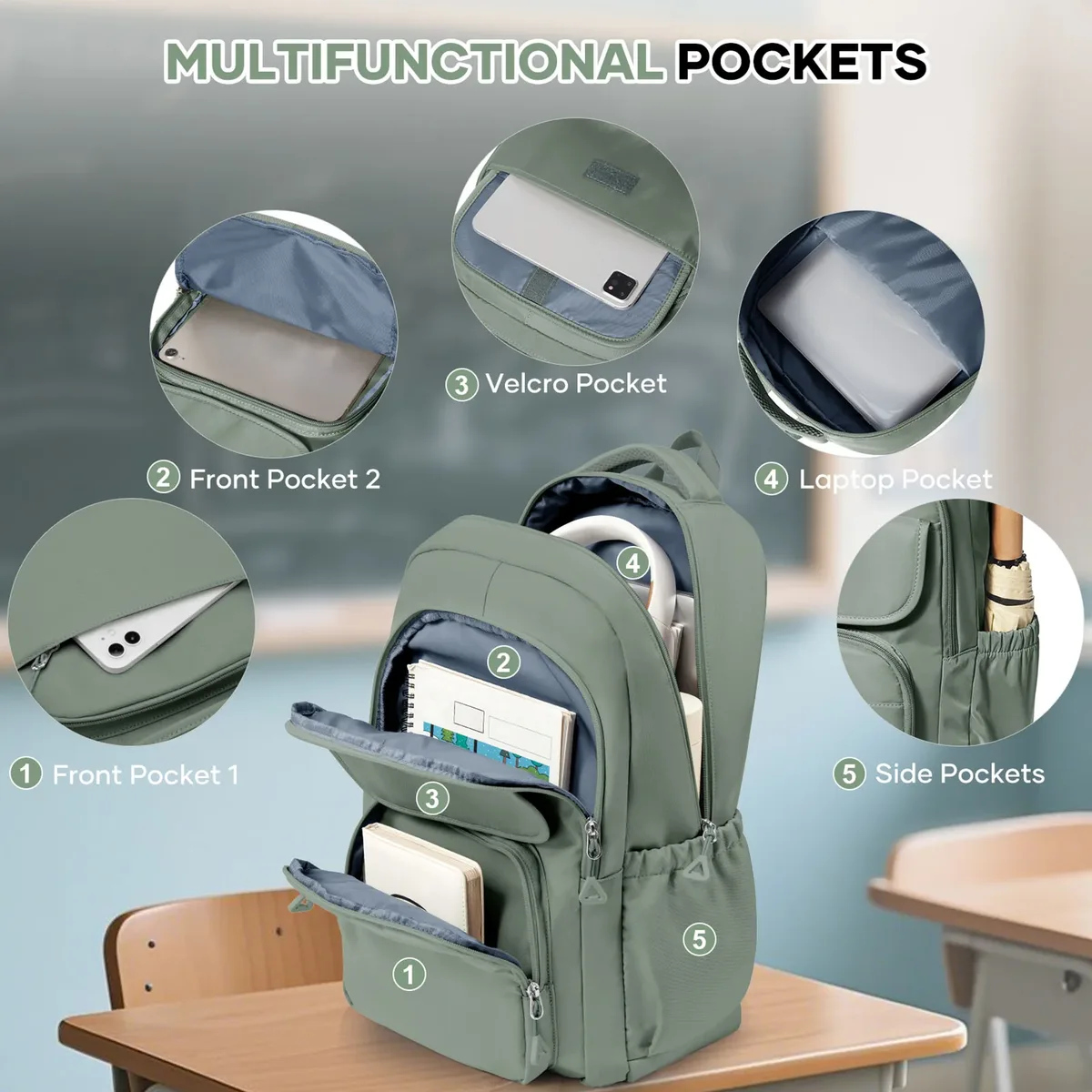sacs à dos pour ordinateur portable 15,6 pouces, cartable d'école primaire pour filles et garçons du premier cycle du secondaire, grands sacs à livres pour adolescents