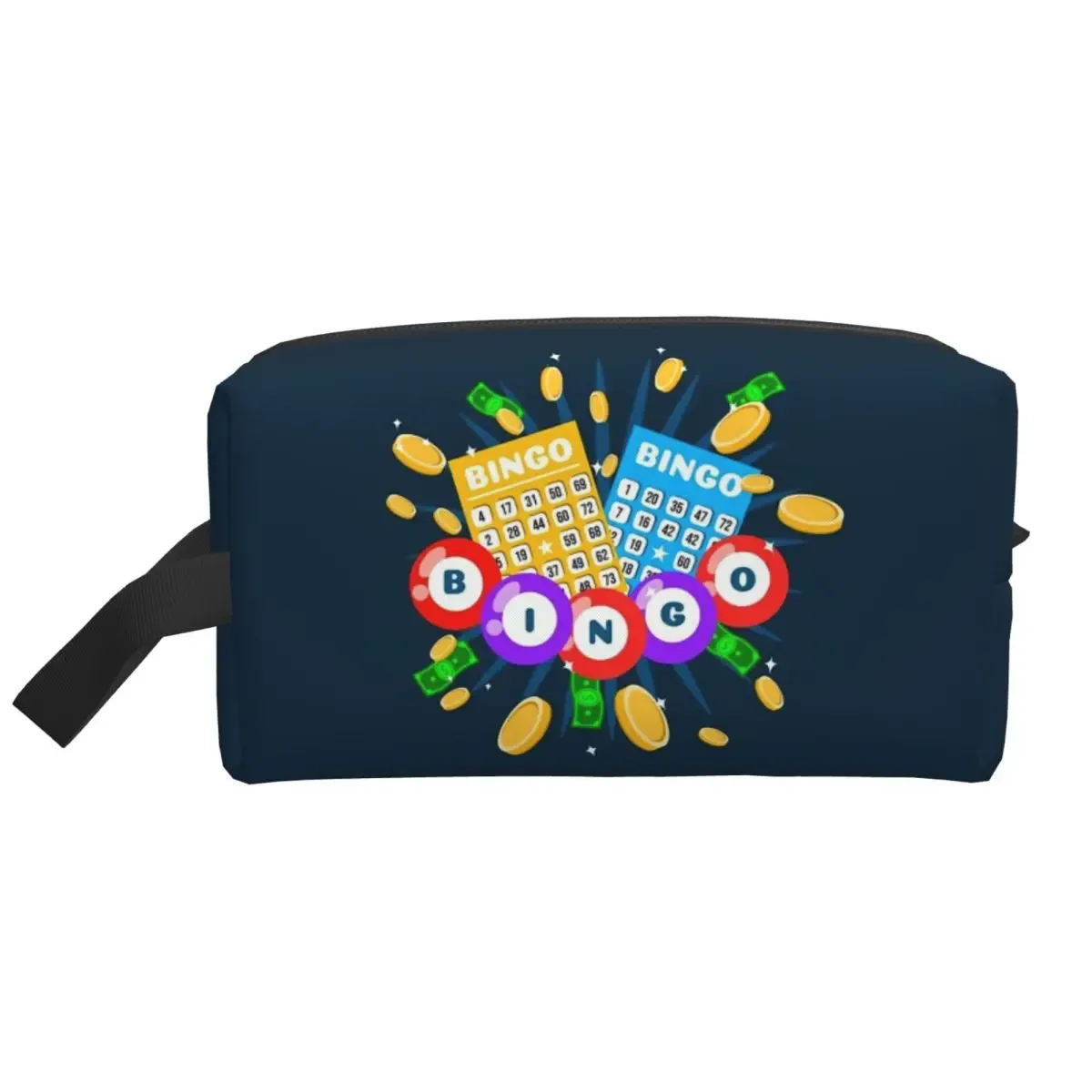 trousse de maquillage rigolote thème bingo, organisateur cosmétique, trousse de toilette, trousse de voyage pour femmes, trousse à crayons