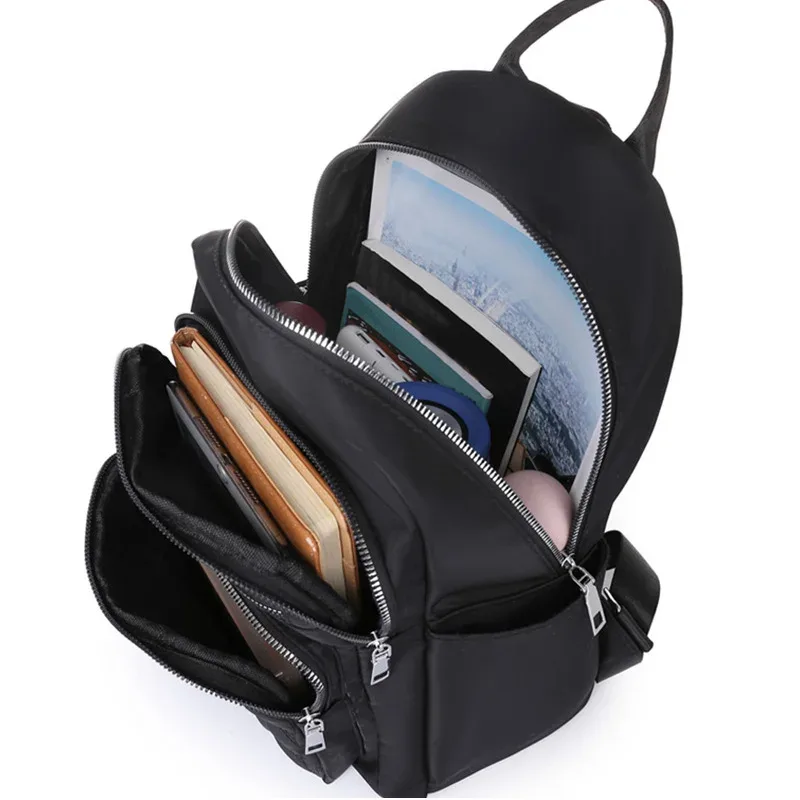 sac à dos en nylon gaufré polyvalent pour tous les jours, option multicolore tendance, grand espace de rangement pour les activités quotidiennes en plein air des femmes