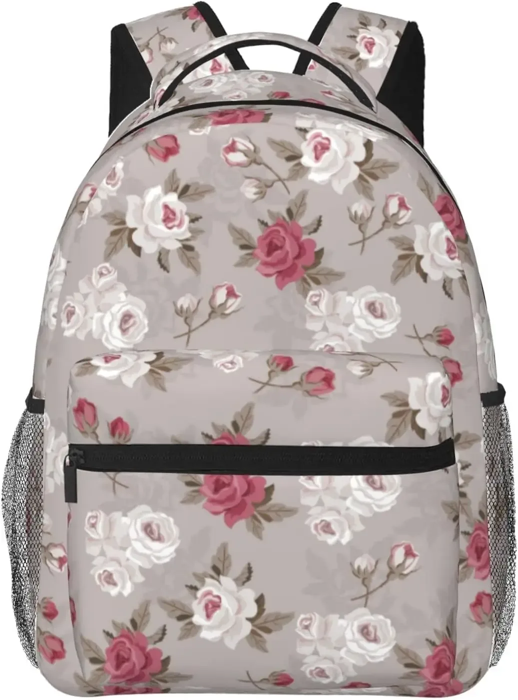sac à dos léger à motif de fleurs roses rouges pour hommes et femmes, sac à dos universitaire, sac à dos décontracté, sac de voyage pour ordinateur portable