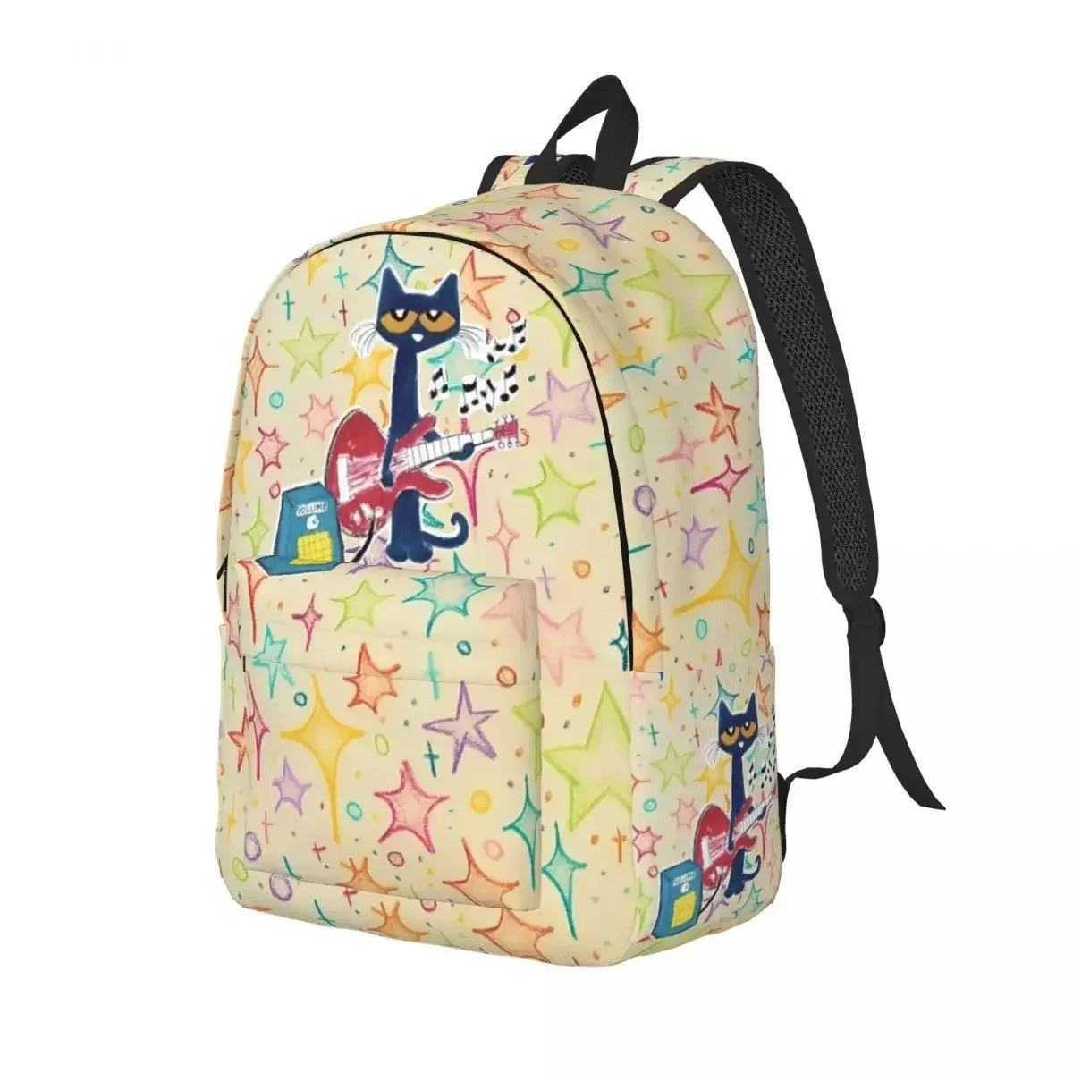 sac à dos cool pour lycée, randonnée et voyage, motif pete le chat et les chats de dessin animé, avec motif 'i love my white shoes', pour hommes et femmes, sacs en toile pour ordinateur portable