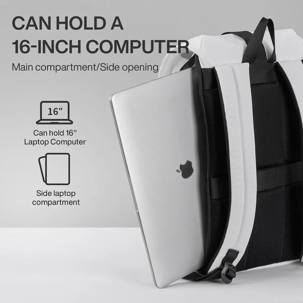 sac à dos pour ordinateur portable mixi new 16'' pour hommes, imperméable, léger, décontracté, pour voyages, école, femmes, plein air, sac à dos 17 pouces blanc m5228