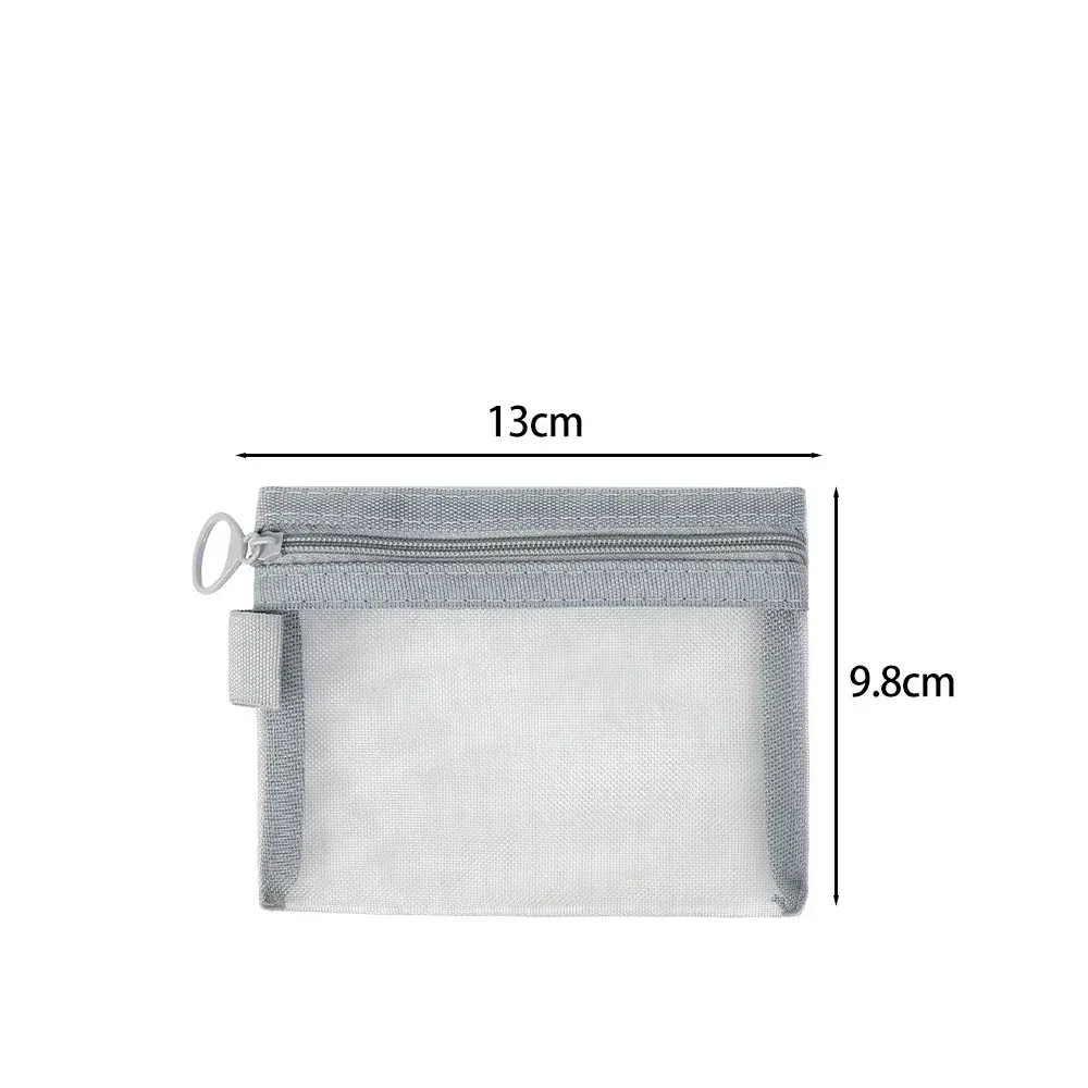 sacs à cosmétiques transparents en maille, petit grand sac de maquillage noir, étui de rangement de toilette de voyage portable, pochette de rangement de rouge à lèvres 1/3 pièces