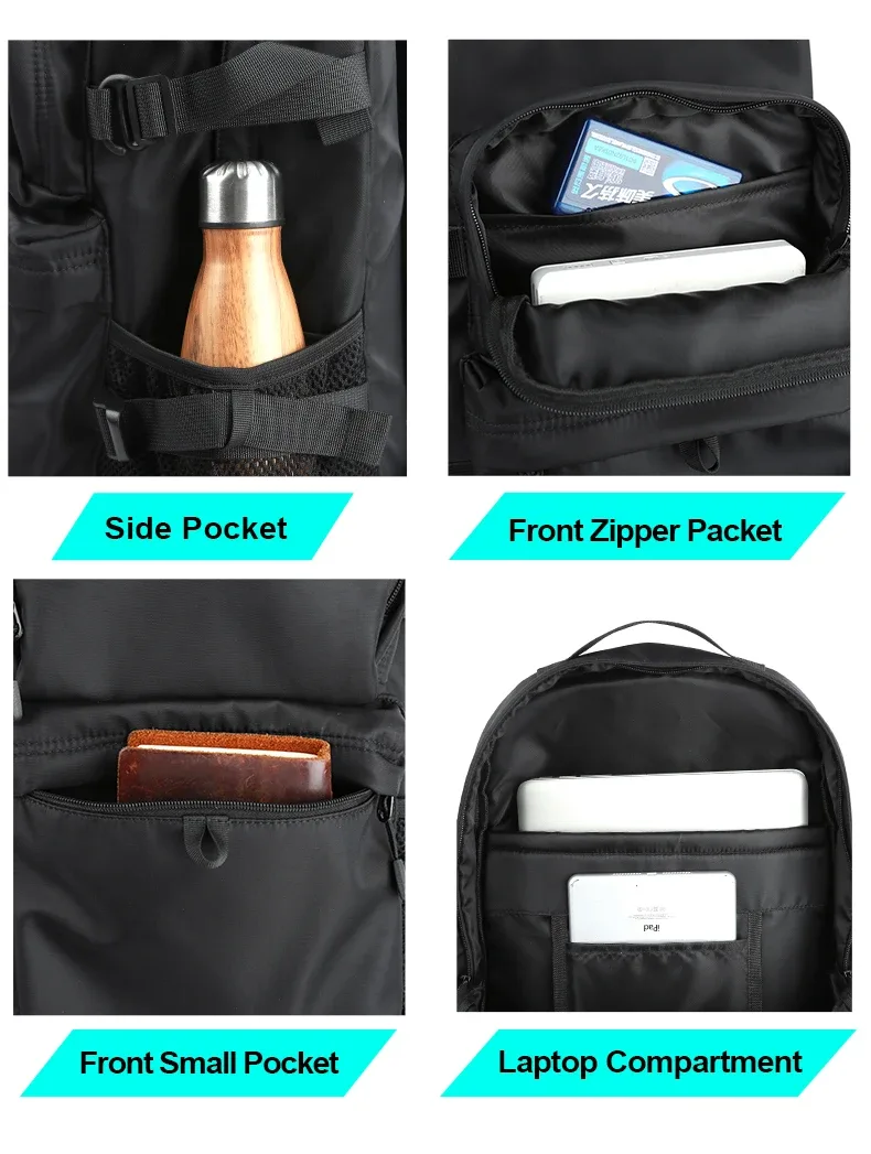 sac à dos pour homme de style décontracté, grande capacité, pour ordinateur portable 17 pouces, sac de voyage, sac d'école universitaire, bolso mochilas