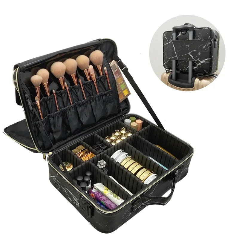 boîte à outils semi-permanente à motif d'ongles, grand multi-distributeur, trousse de maquillage professionnelle, sacs à cosmétiques, nouveauté, 2017