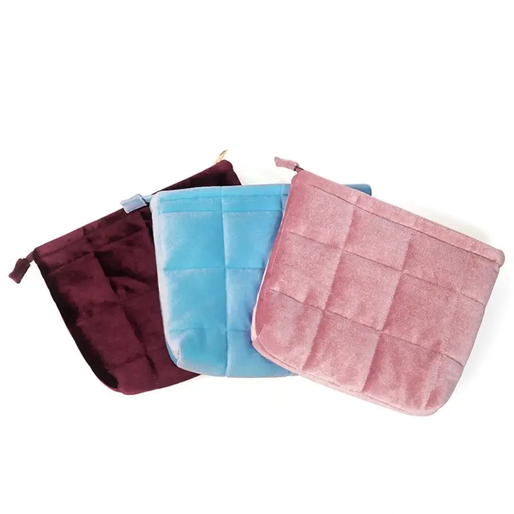 sac cosmétique matelassé en velours, sac de rangement solide, grande capacité, léger, fermeture éclair, trousse de toilette de voyage, document, mode