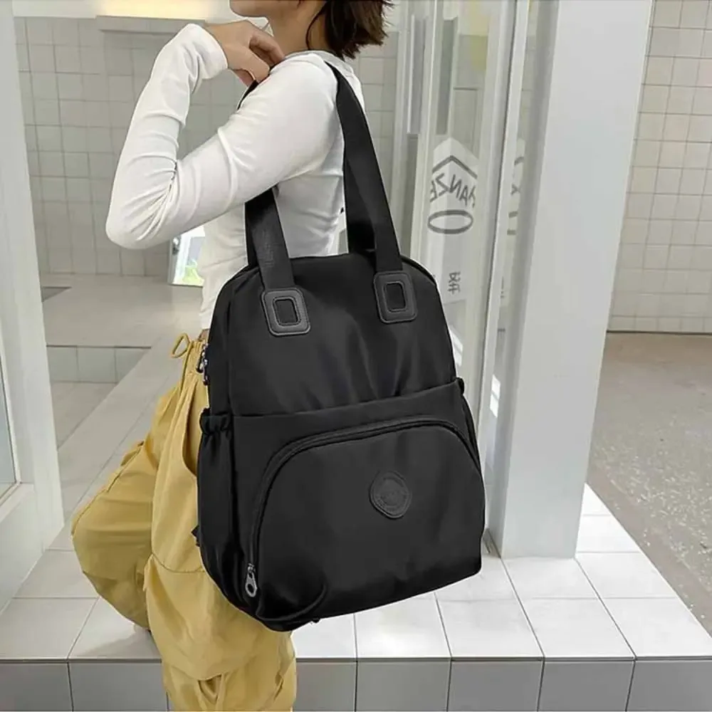sac à dos de sport en nylon de style coréen, grande capacité, couleur unie, sac à bandoulière de voyage, design de niche, sac de fitness en nylon pour employé de bureau