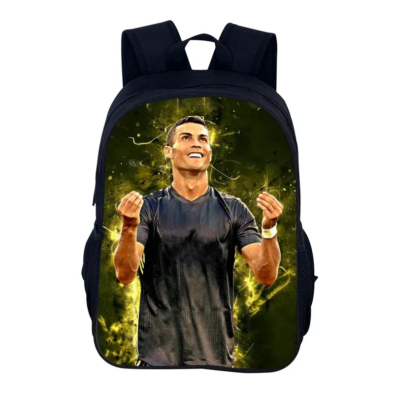 ronaldo sacs à dos étudiant football étoile sacs d'école enfants sport de plein air voyage cr sac à dos cadeau