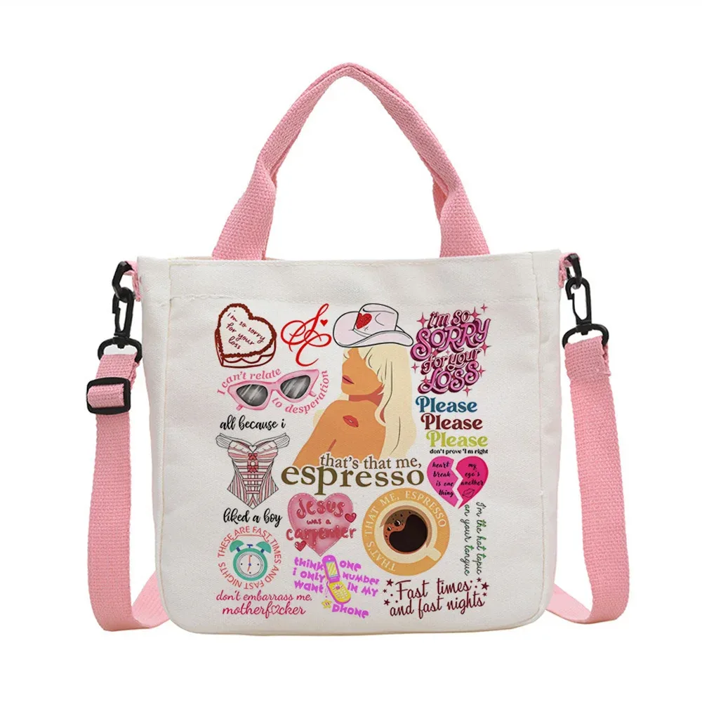 sac fourre-tout personnalisable sabrina carpenter, sacs en tissu pliables, sac de courses, sac à bandoulière pour femme