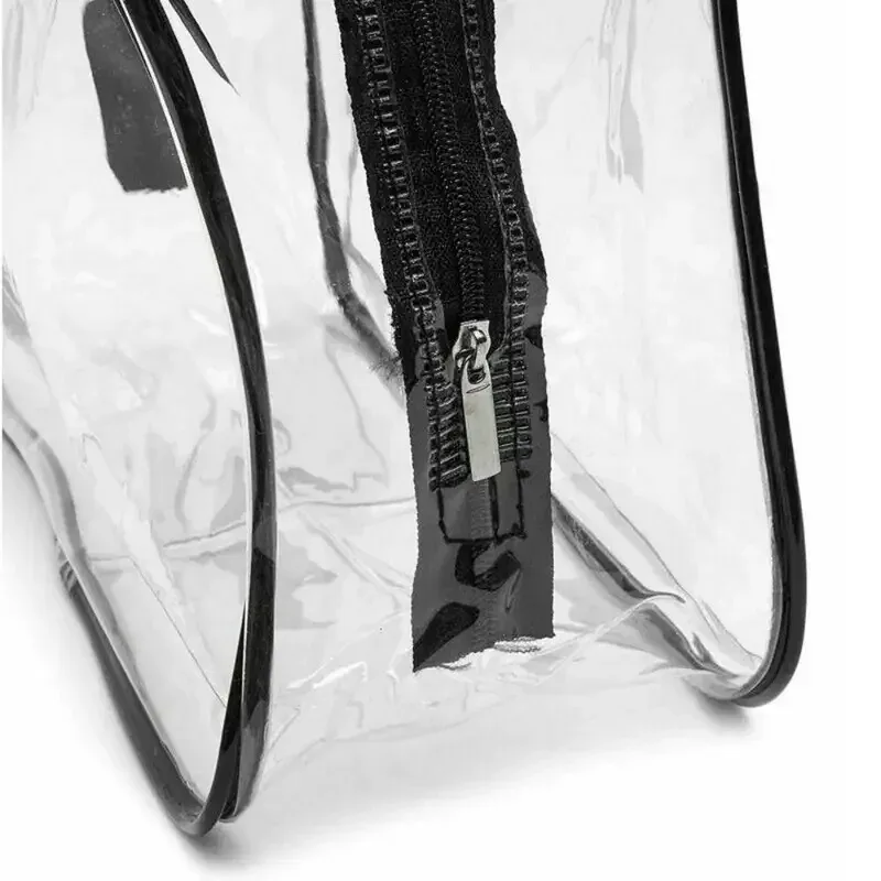 sac fourre-tout transparent approuvé pour les stades, petit sac à main pour les voyages et les concerts, sac cosmétique en pvc, sac de toilette de voyage