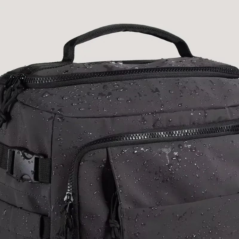 sac dos polyester gris noir compartiments multifonctionnels voyage grande capacité organisateur étanche ordinateur portable chaussures